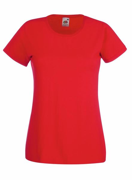 Fruit Of The Loom Women's Lady-Fit Classic Crew Neck Value Weight - Red