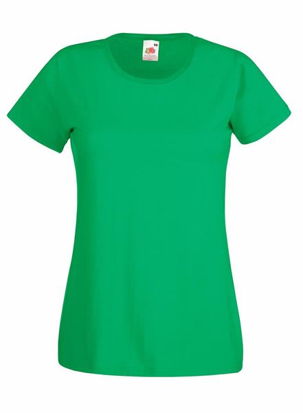 Fruit Of The Loom Women's Lady-Fit Classic Crew Neck Value Weight - Kelly Green