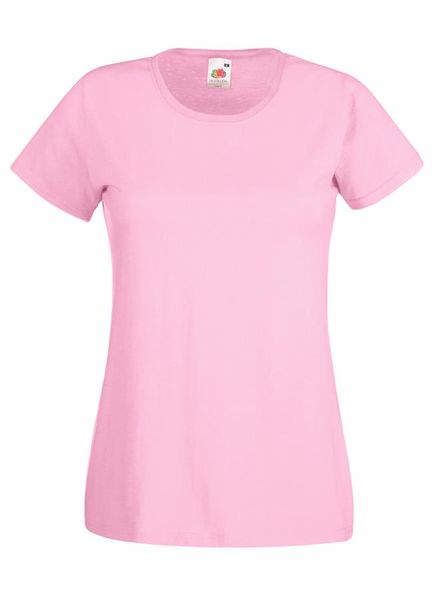 Fruit Of The Loom Women's Lady-Fit Classic Crew Neck Value Weight - Light Pink
