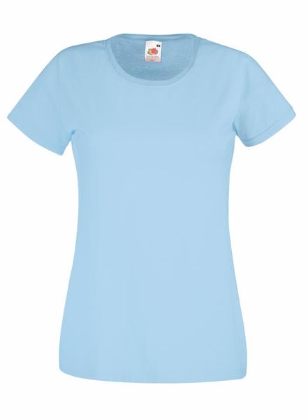 Fruit Of The Loom Women's Lady-Fit Classic Crew Neck Value Weight - New Sky Blue