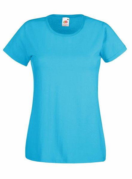 Fruit Of The Loom Women's Lady-Fit Classic Crew Neck Value Weight - Azure Blue