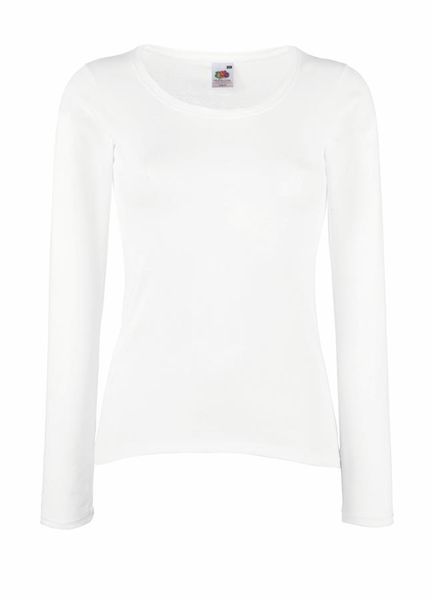 Fruit Of The Loom Women's Lady-Fit Classic Long Sleeve T-Shirt - White