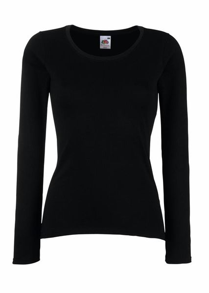 Fruit Of The Loom Women's Lady-Fit Classic Long Sleeve T-Shirt - Black