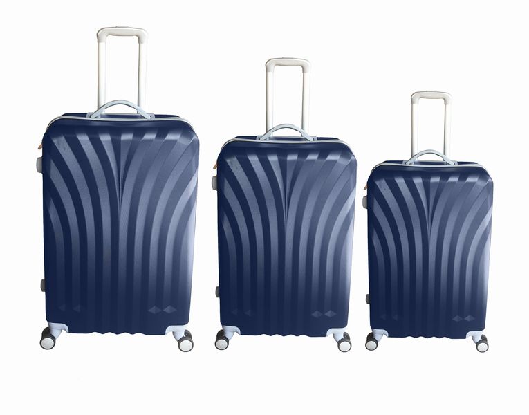 3 Piece Travel Luggage Set with Wheels - Navy Blue