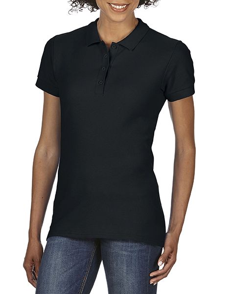 Gildan Women's Softstyle Polo - Black