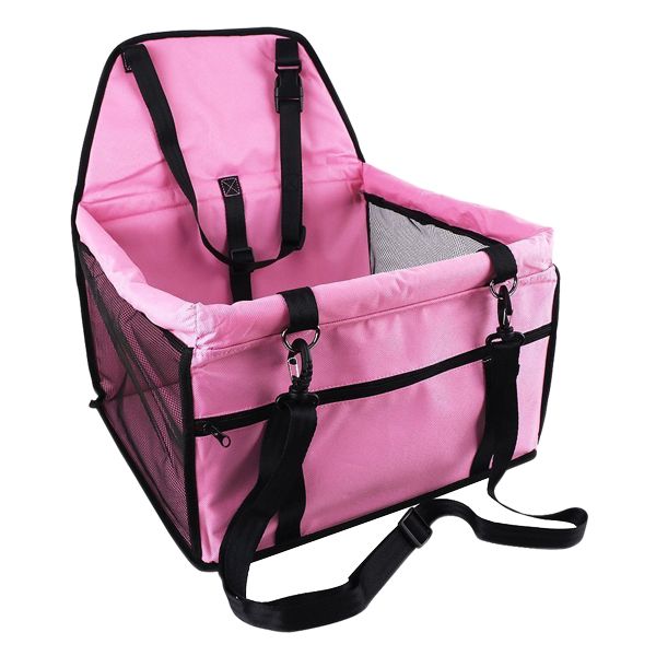 Dog Booster Car Seat with Clip-On Leash &amp; Pocket