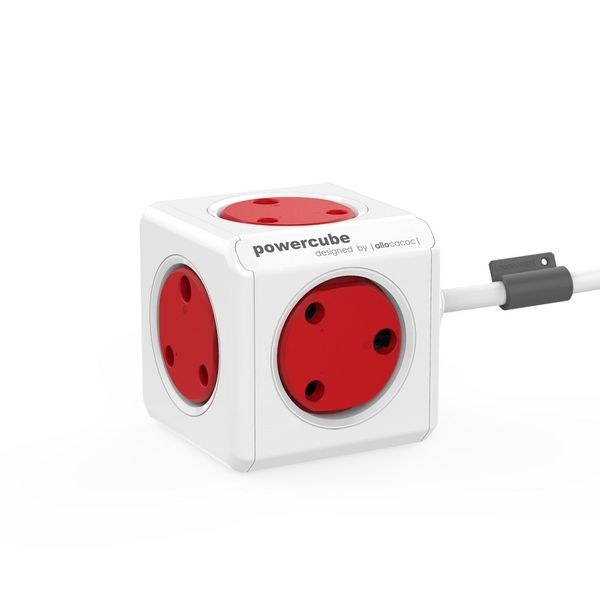 Allocacoc - 1.5m PowerCube Multiplug - Red