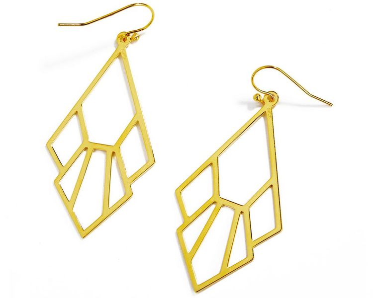 Tiger Lily Drop Earrings - Yellow Gold