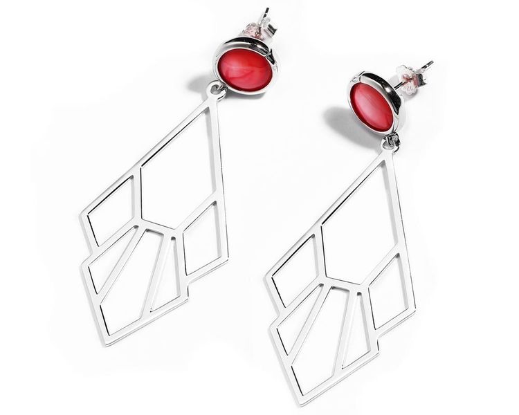 Silver With Red Mother Of Pearl image