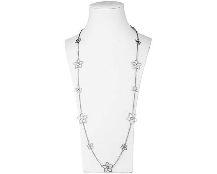 Frangipani Station Necklace - Sterling Silver