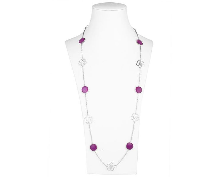 Periwinkle Station Silver Necklace - Purple Magnesite