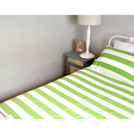 Hometex Lime Green Stripes Collection Duvet Set Buy Online In