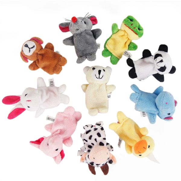10 Piece Velvet Animal Style Finger Puppets Set