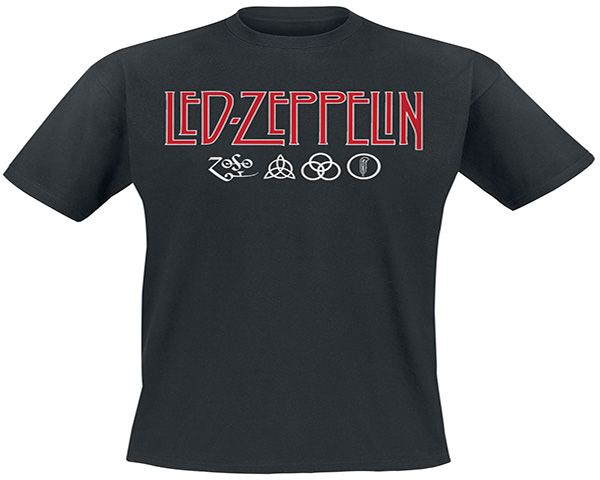 Led Zepplin Logo &amp; Symbols RockTs T-Shirt