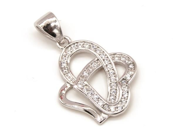 S925 Sterling Silver Heart Entwined Pendant