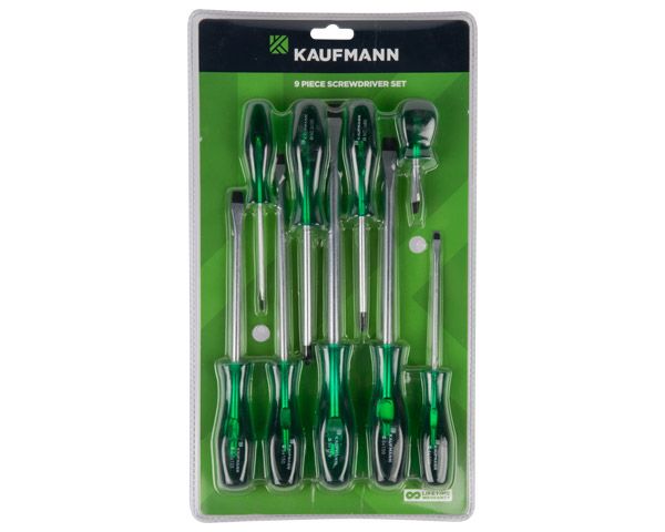 Kaufmann Screwdriver Set - Black Point - 9 Piece
