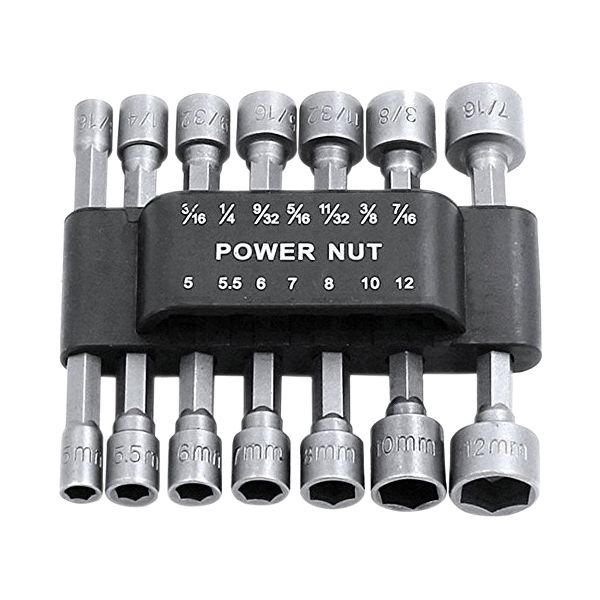 14Pcs Metric Socket Wrench Screw 1/4" Hex Shank Kits