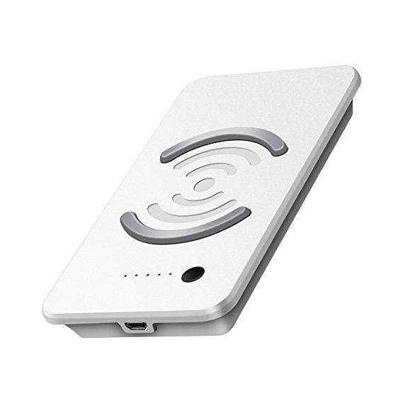 W3 9000mAh Power Bank - White (Wireless Charging)