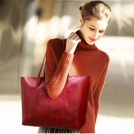 Pu leather tote top bag