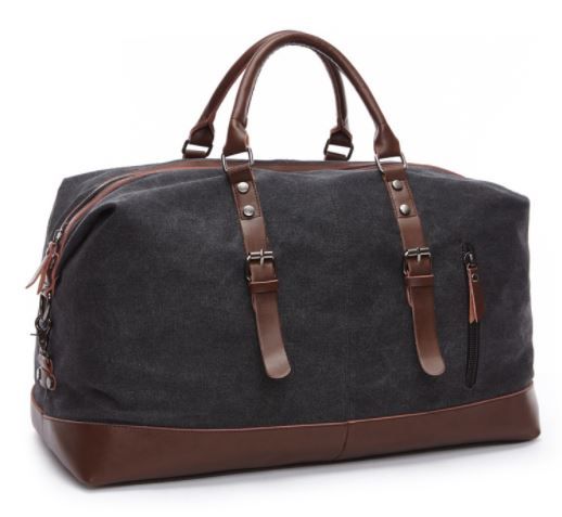 Iconix Canvas Duffel Tote Bag - Black