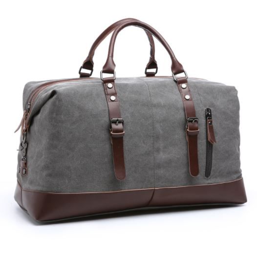 Iconix Canvas Duffel Tote Bag - Grey