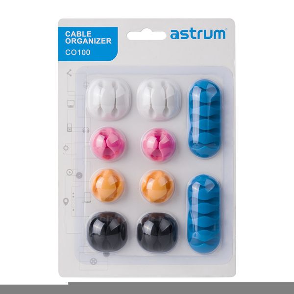 Astrum Cable Organizer Clip - 2 x 5 Bay Clips