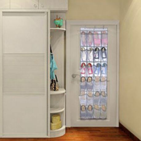 24 Pockets Shoes Organizer Rack Hanging Organizers Space Saver Hanging Over  The Door Behind Closet Organizer