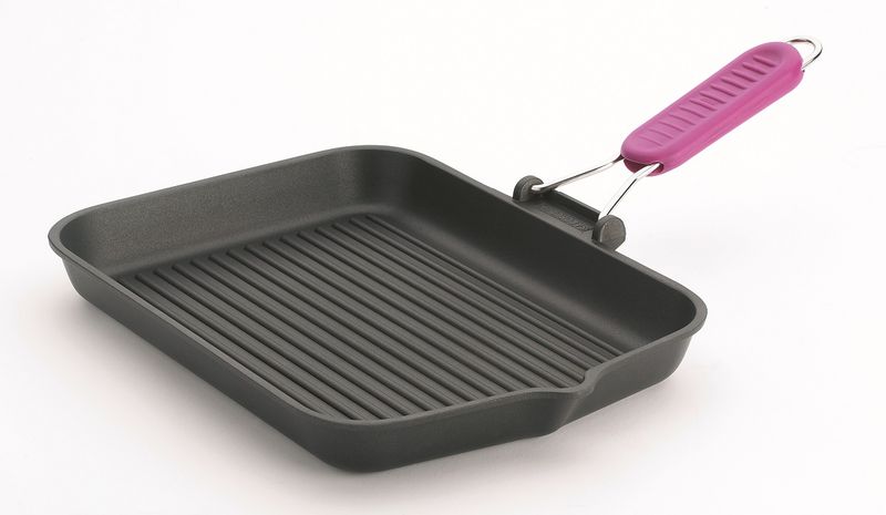 Risoli Sporelax Grill Pan 36cm 100% Non-Stick - Pink Handle