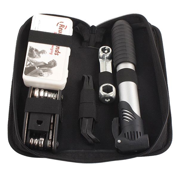 Mini Bike Repair Tool Bag with Pump