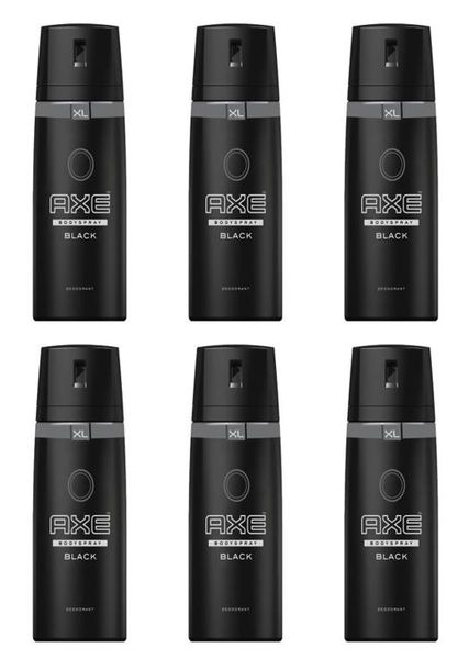Axe Black 200ml Body Spray Deodorant - 6 Pack