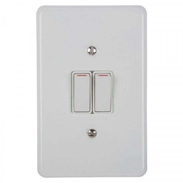 Nexus - Light Switch Steel - 2 Lever