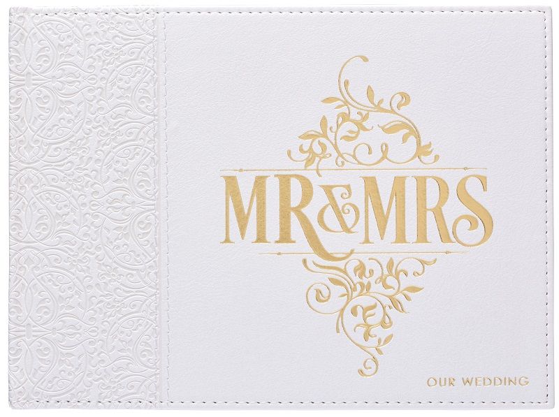 Guest Book White Lace Mr &amp; Mrs Wedding Guest Book