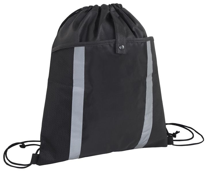 Marco Front Pouch Drawstring Bag - Black/Grey