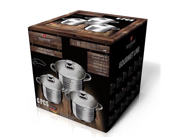 Blaumann Cookware Set - Gourmet Line (6 Piece)