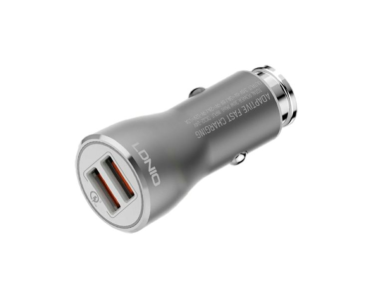 LDNIO C407Q Car Charger 2 USB Ports - Silver