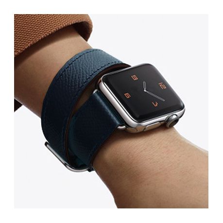 Zonabel 38mm Navy Hermes Leather Wrap 