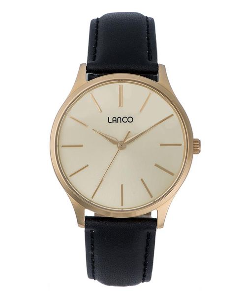 Lanco Men's Gold &amp; Black Strap Watch