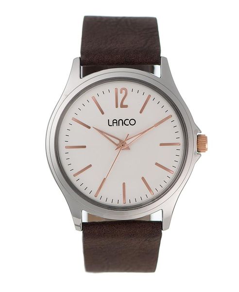 Lanco Men's Watch - Silver, Rose Gold &amp; Brown