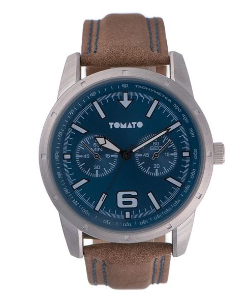 Tomato Men's Sub-Dial Watch - Navy &amp; Tan