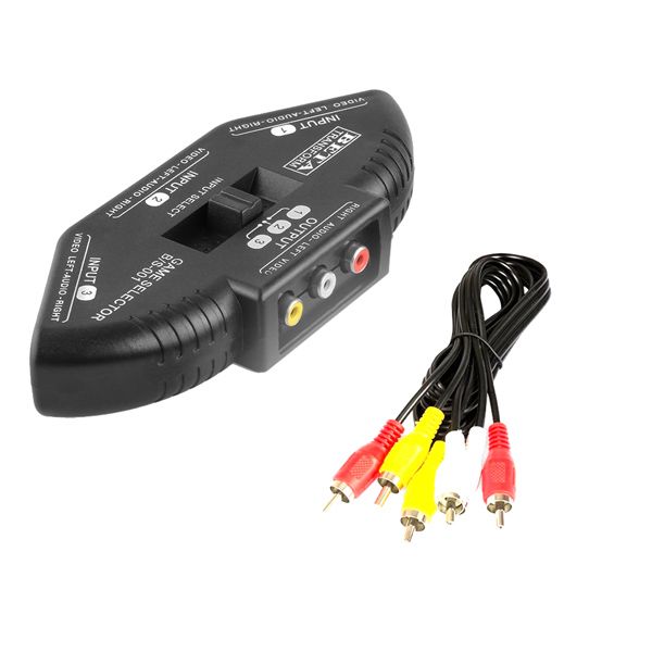 3-Way Audio Video AV RCA Switch Splitter