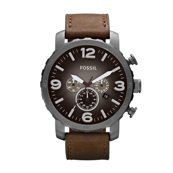 Fossil Men's Nate Leather Watch - Brown