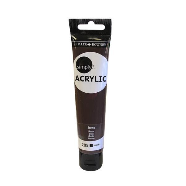 Daler Rowney: Simply Acrylic Slim Tube 75ml - Brown
