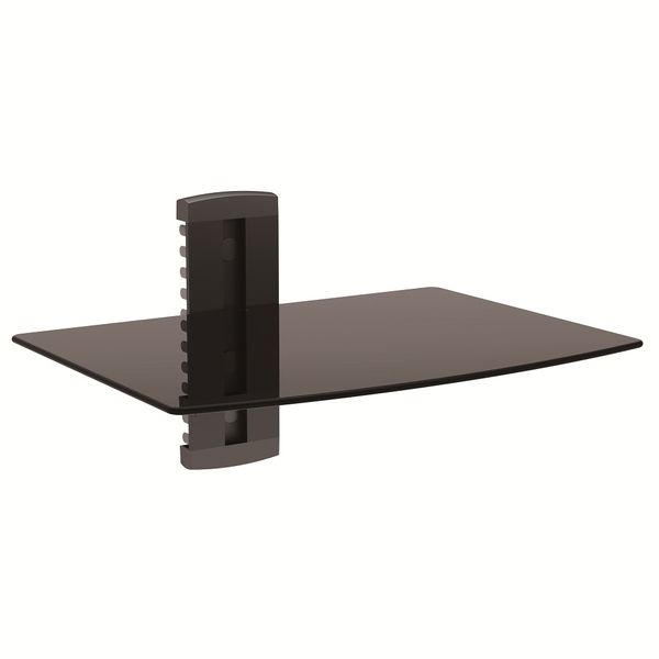 Space TV Smoked Glass Single Shelf Bracket for DVD AV &amp; DSTV Components