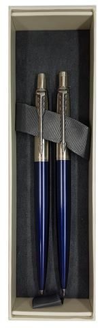 Parker Jotter Ballpoint Pen &amp; Pencil Set - Royal Blue Chrome Trim