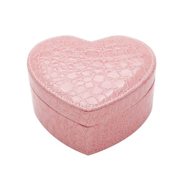 Portable Heart Shaped Travel Pu Leather Jewelry Box