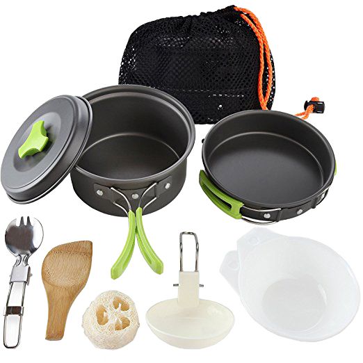 Compact Camping Cookware Collapsible Mess Kit