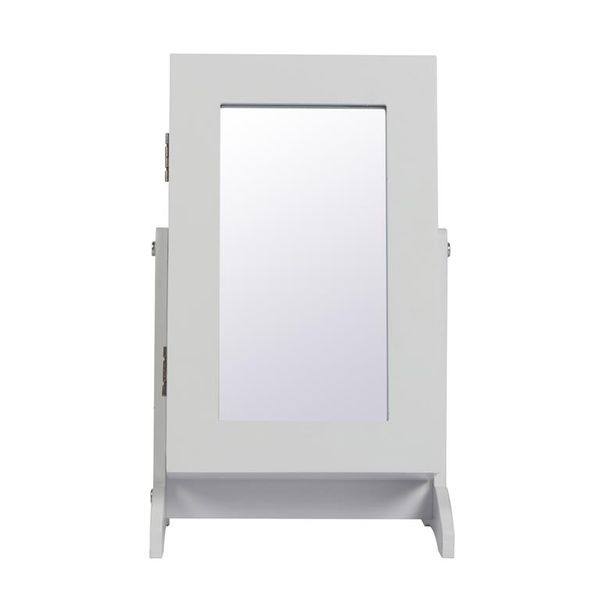 Hazlo Tabletop Mirrored Jewellery Storage Cabinet - White