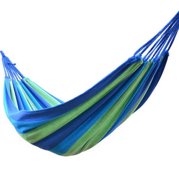 Hazlo Comfortable Cotton Folding Hanging Hammock - Blue