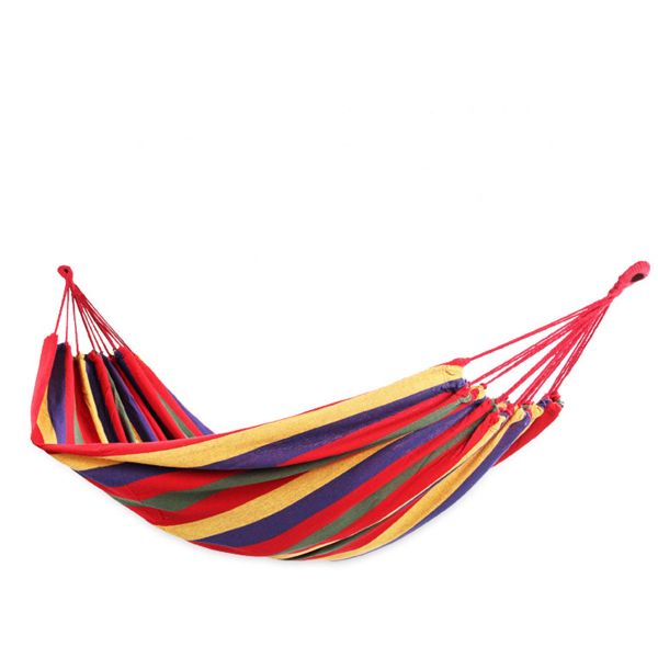 Hazlo Comfortable Cotton Folding Hanging Hammock - Red