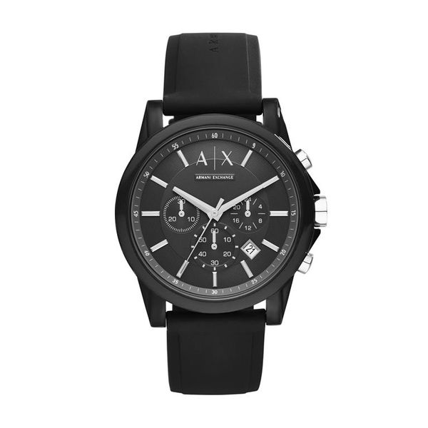 ARMANI EXCHANGE Mens Silicone Watch - AX1326 (Black)